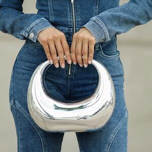 Silver Crescent Handbag